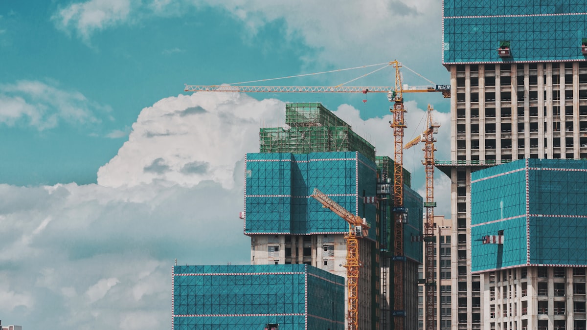 Construction worker on a UK building site